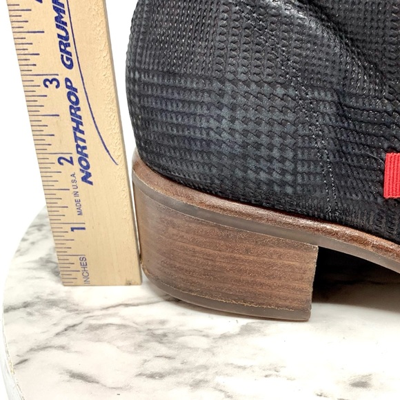 Marc Joseph NY Lenox Plaid Back Two tone Black Leather ankle boot 9 classic chic - Picture 16 of 16